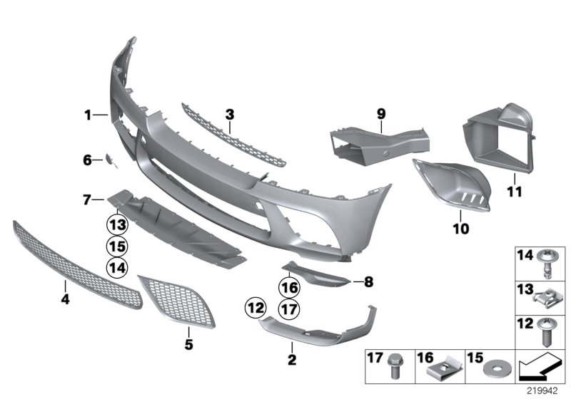 Genuine BMW 51112159277 E71 E72 Grill, Bumper, Center, Front ERSATZ (Inc. X6) | ML Performance UK Car Parts