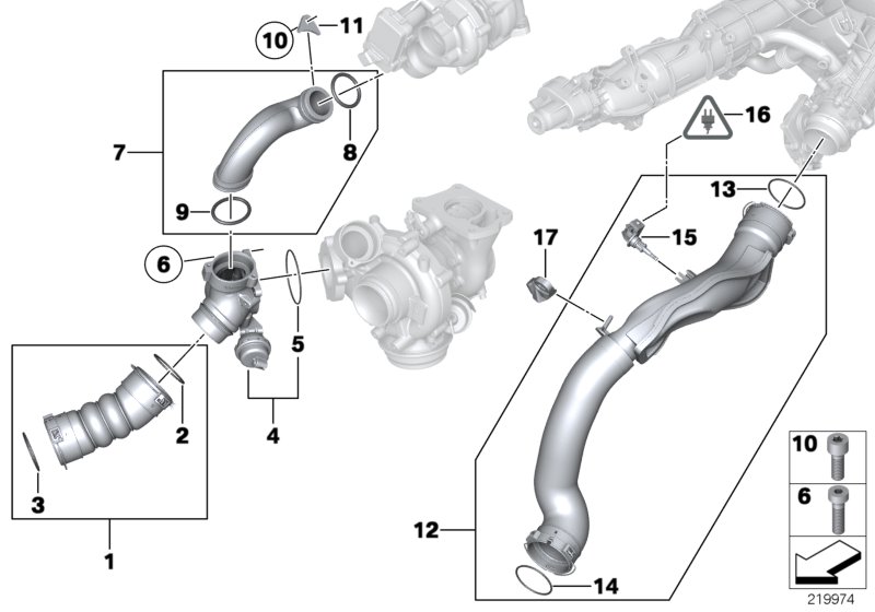 Genuine BMW 11617805401 F11 F07 F10 Charge Air Line (Inc. 640d, 740dX & 740d) | ML Performance UK Car Parts