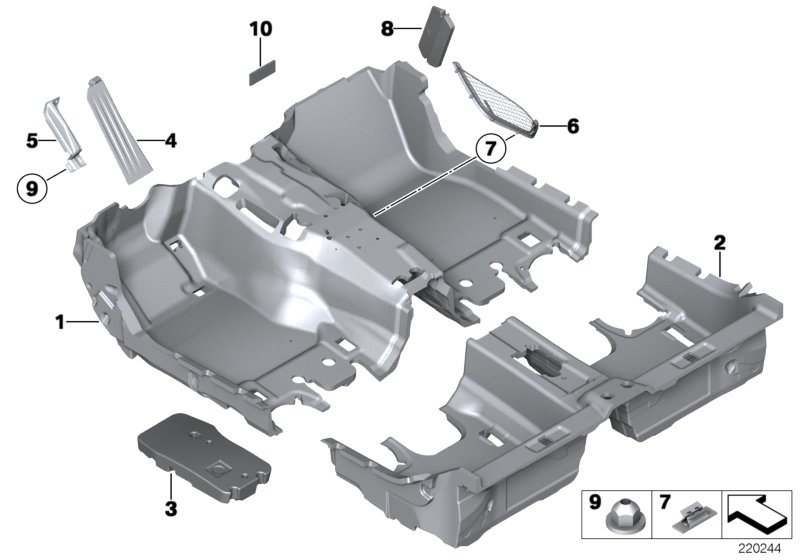 Genuine BMW 51478054154 Floor Trim Cover, Front ANTHRAZIT (Inc. 650iX 4.4, 640dX & ALPINA B6) | ML Performance UK Car Parts