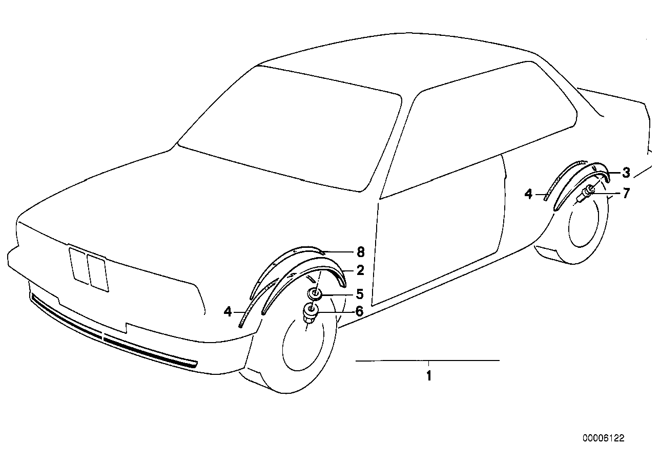 Genuine BMW 51711922096 E24 Covering Rear Right GRUNDIERT (Inc. M635CSi, 630CS & 628CSi) | ML Performance UK Car Parts