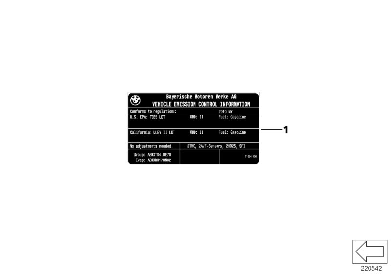 Genuine BMW 71221439254 E36 E39 Label 