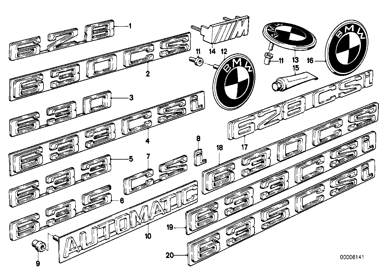 Genuine BMW 51141869981 E24 Emblem Plugged In Rear 