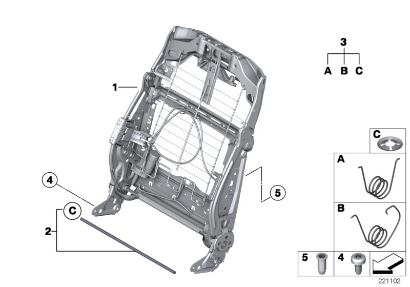 Genuine BMW 52109117545 F02 F03 F04 Backrest Frame, Comfort Seat (Inc. 740dX, 730i & 740Li) | ML Performance UK Car Parts