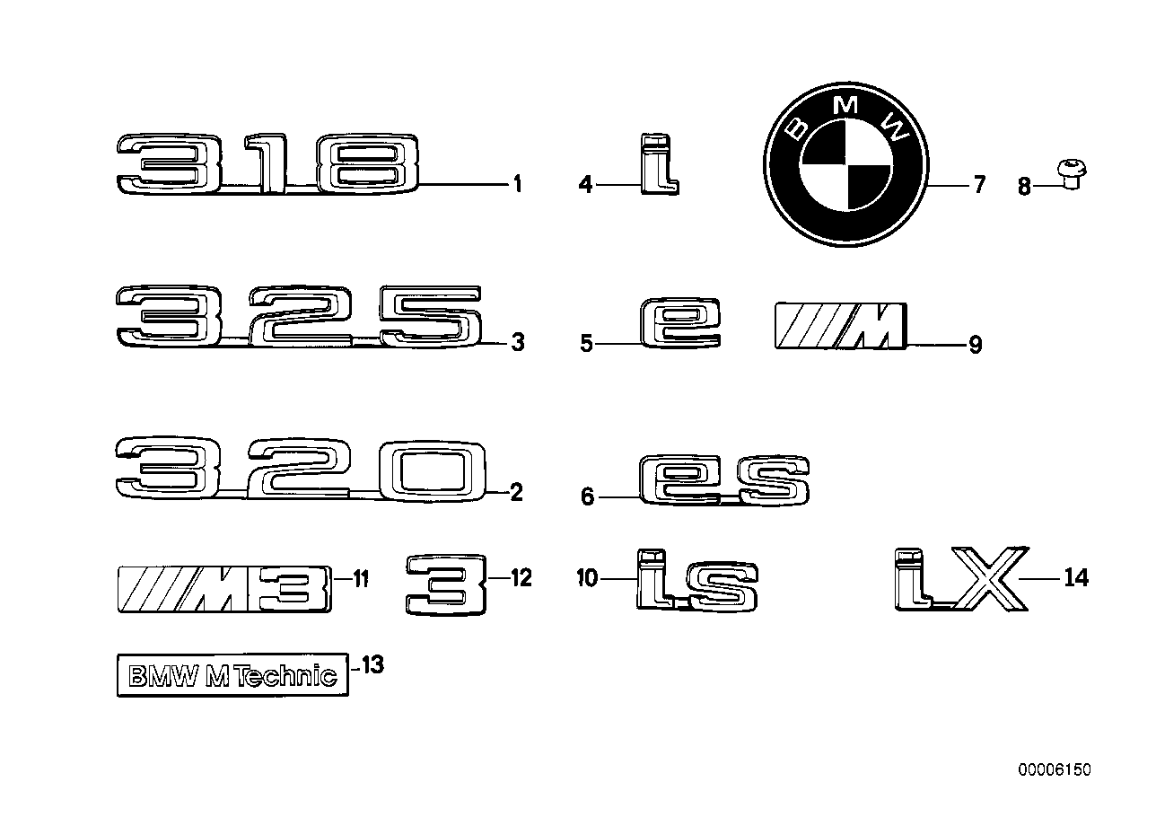 Genuine BMW 51141934620 E30 Letter 