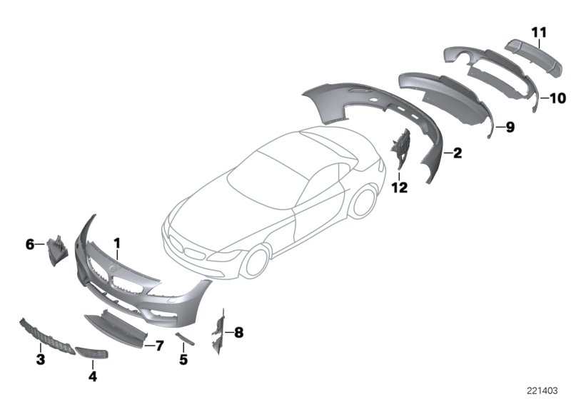 Genuine BMW 51117842466 E89 Trim Cover, Bumper, Primed, Front -M- / PDC (Inc. Z4) | ML Performance UK Car Parts