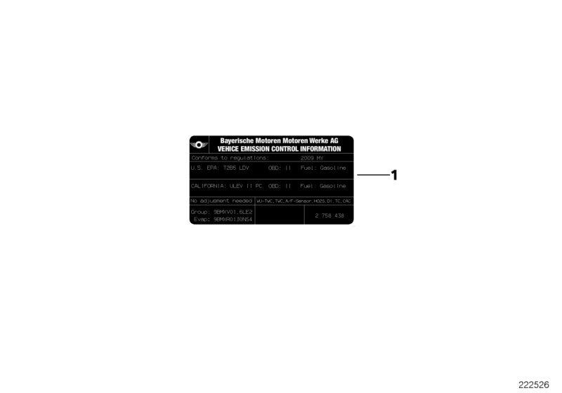 Genuine BMW Mini 71227614320 R56 Label 