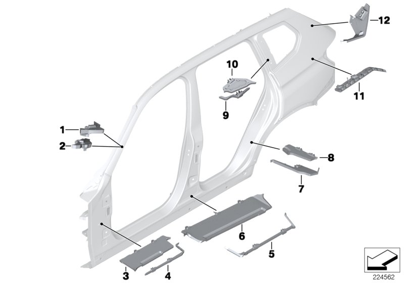 Genuine BMW 41007244118 F25 Molded Part Column A,Top Interior Right (Inc. X3) | ML Performance UK Car Parts