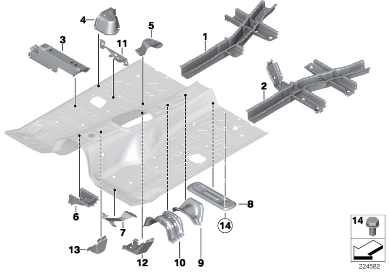 Genuine BMW 41127267205 F25 F26 Bracket For Central Bass, Left (Inc. X3 20dX) | ML Performance UK Car Parts