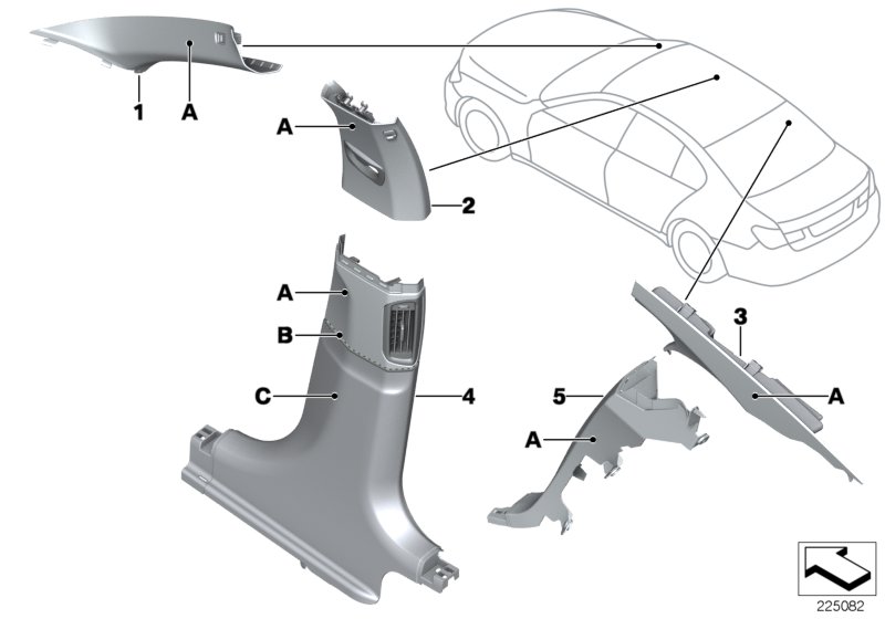 Genuine BMW 51437978332 F02 F01 F04 Trim, C-Pillar, Leather, Lower Right INDIVIDUAL (Inc. 760i, 750LiX 4.4 & ALPINA B7X) | ML Performance UK Car Parts