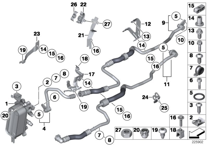 Genuine BMW 17227601075 Bracket, Oil Cooler Line (Inc. 550i & 650i) | ML Performance UK Car Parts