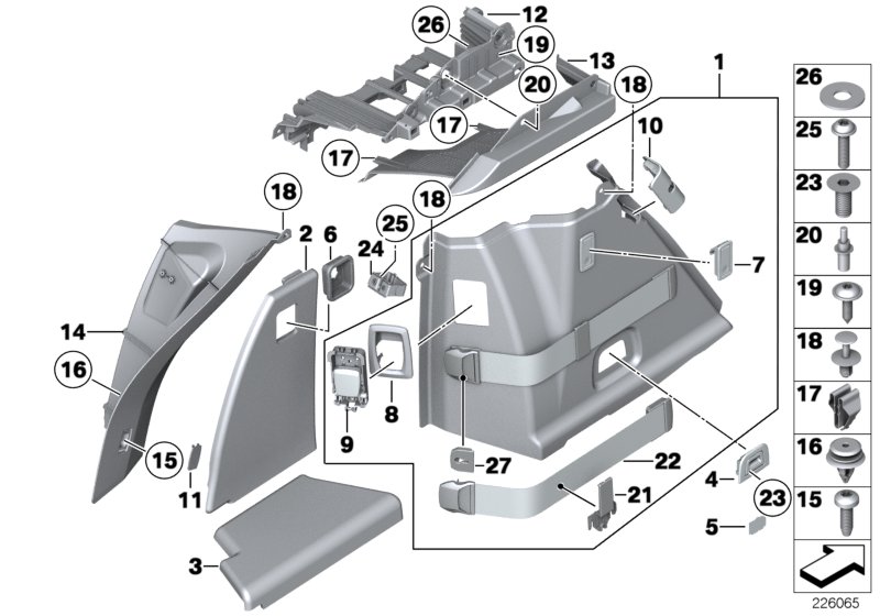 Genuine BMW 51477229823 Cover, Left Trunk Trim ANTHRAZIT (Inc. 520d, 550iX & 550i) | ML Performance UK Car Parts