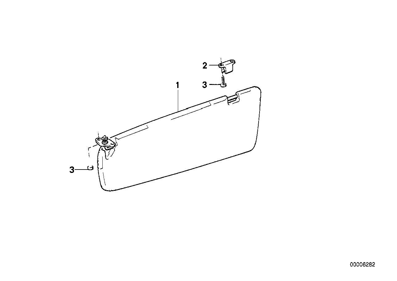 Genuine BMW 51161917900 E28 Right Sun Visor ANTHRAZIT (Inc. 533i, 535i & 518i) | ML Performance UK Car Parts