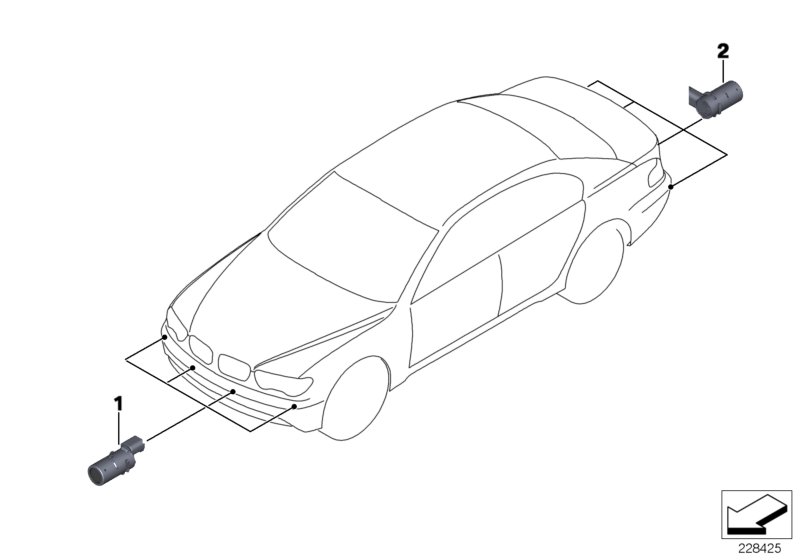 Genuine BMW 66206989156 E65 E66 E67 Ultrasonic Sensor, Titanium Silver M354 (Inc. 745LiS, 735Li & Alpina B7) | ML Performance UK Car Parts