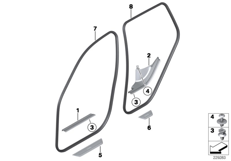 Genuine BMW 51727396554 F25 Edge Protection, Door, Front (Inc. X3) | ML Performance UK Car Parts