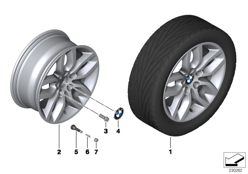 Genuine BMW 36116787576 F25 F26 Disc Wheel, Light Alloy, Reflexsilber 7,5JX17 ET:32 (Inc. X3 20dX & X4) | ML Performance UK Car Parts