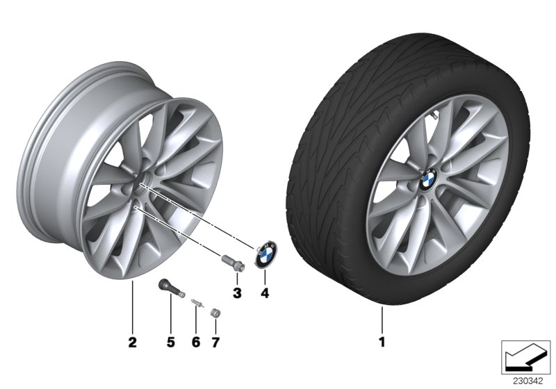 Genuine BMW 36116787578 F25 F26 Disc Wheel, Light Alloy, Reflexsilber 8JX18 ET:43 (Inc. X4) | ML Performance UK Car Parts