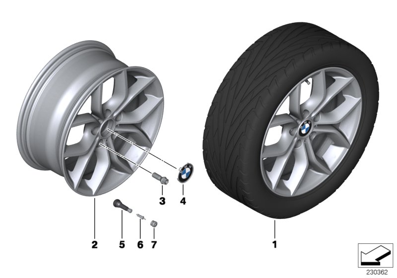 Genuine BMW 36116787579 F25 F26 Disc Wheel, Light Alloy, Reflexsilber 8JX18 ET:43 (Inc. X4) | ML Performance UK Car Parts