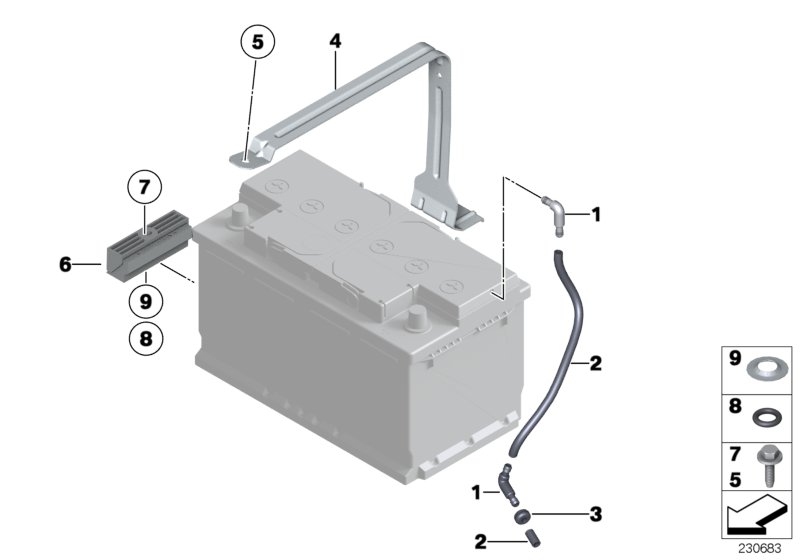 Genuine BMW 61217592923 F07 F10 Battery Clamp Rail (Inc. 550iX) | ML Performance UK Car Parts