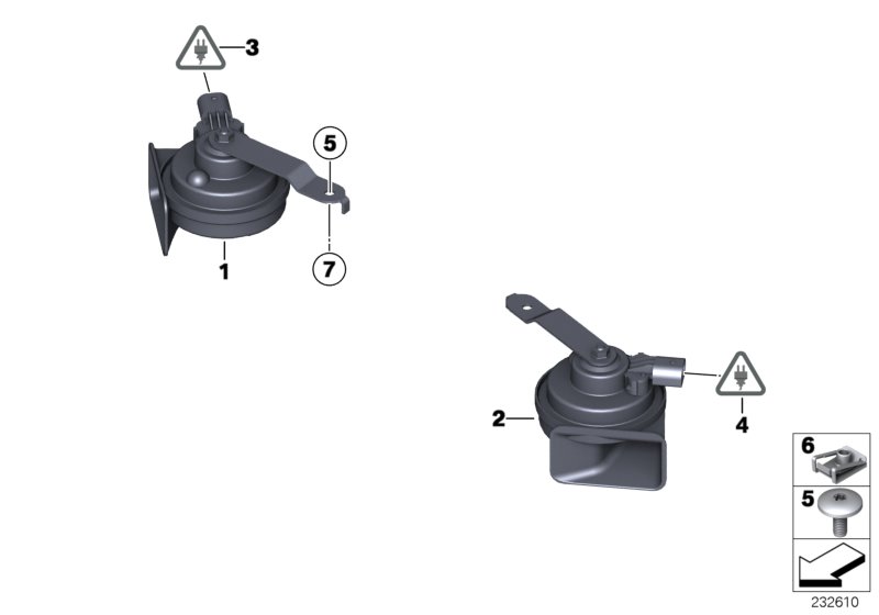 Genuine BMW 61337312057 F25 F26 Horn, Low Pitch (Inc. X3) | ML Performance UK Car Parts