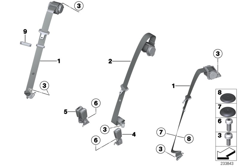 Genuine BMW 72117255924 F25 F26 Lower Strap Right Rear And Center SCHWARZ (Inc. X3) | ML Performance UK Car Parts