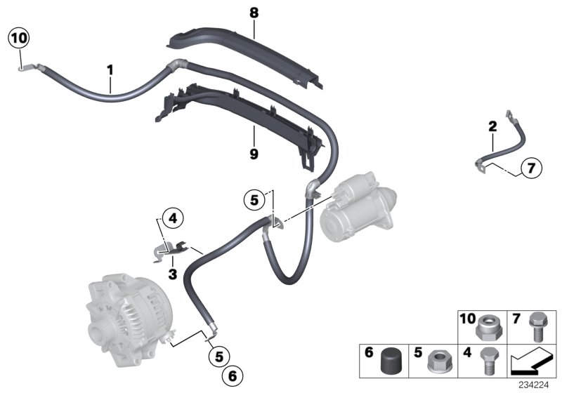 Genuine BMW 12427588112 F25 F26 Cable Starter-Base B+ (Inc. X3 35iX & X4) | ML Performance UK Car Parts