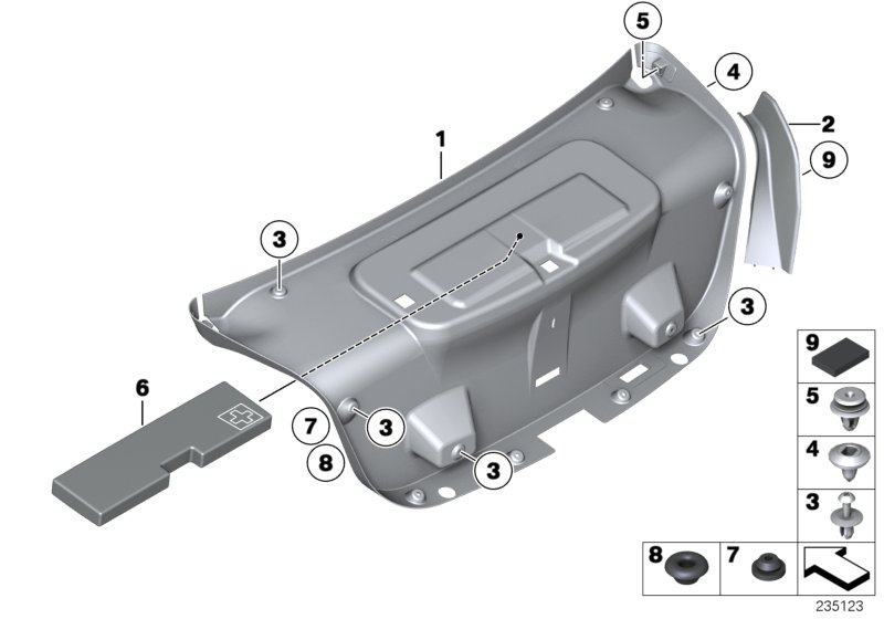 Genuine BMW 51497204373 Trunk Lid Trim Panel (Inc. 520d ed, M550dX & 530dX) | ML Performance UK Car Parts