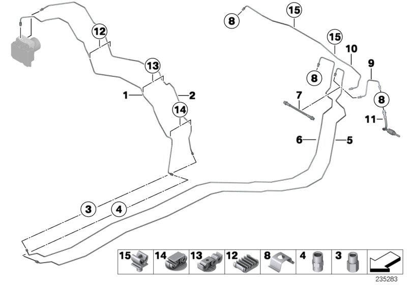 Genuine BMW 34326768131 E90 E92 E91 Brake Pipe Bracket (Inc. X1 & 330i) | ML Performance UK Car Parts