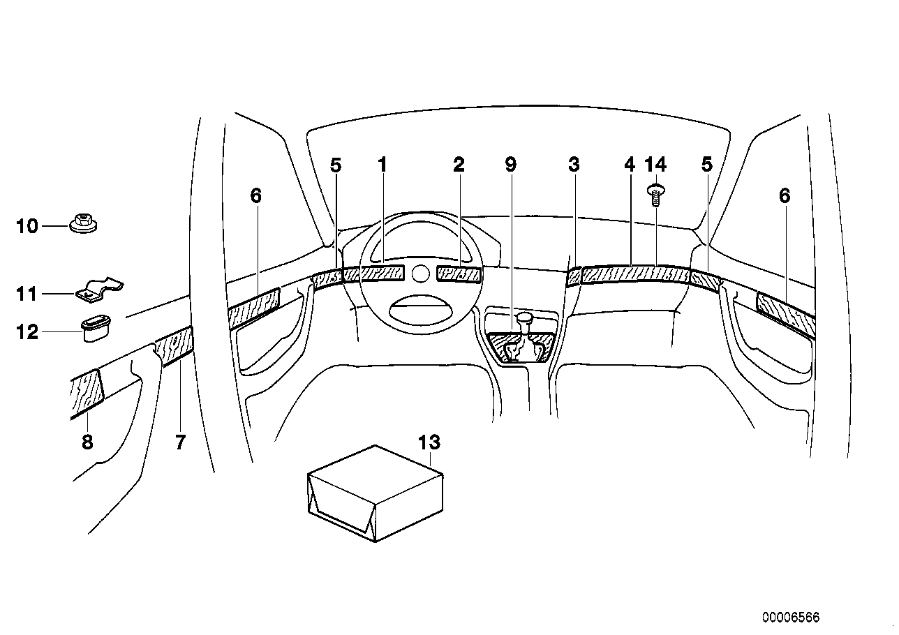 Genuine BMW 51418126226 E34 Bottom Panel Depositing Box Wood BUBINGA HOCHGL. (Inc. 530i, 525i & 535i) | ML Performance UK Car Parts