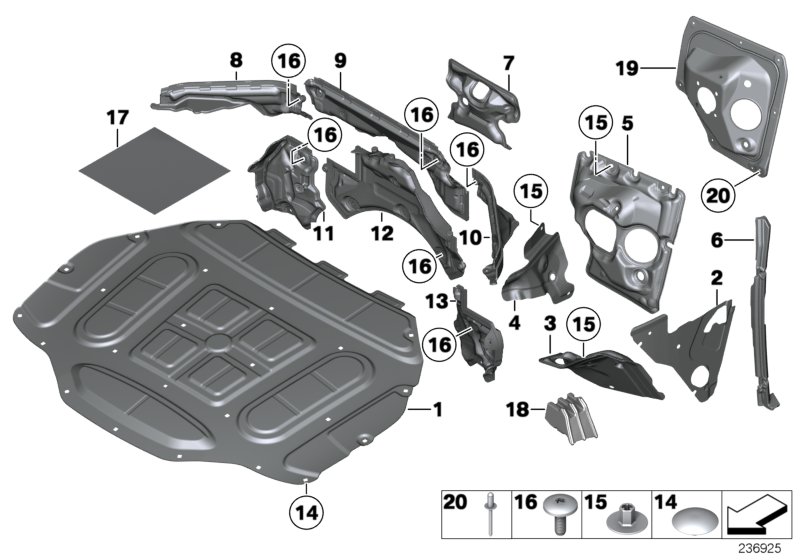 Genuine BMW 51489119890 Sound Insulation,Engine Compartm.,Right (Inc. 760i, 750Li & 740Li) | ML Performance UK Car Parts