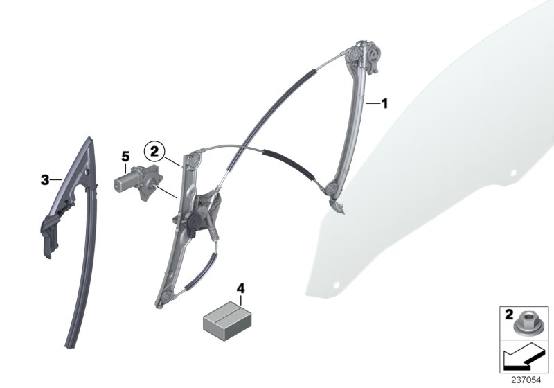 Genuine BMW 51337223651 F13 F12 Window Lifter Without Motor,Front Left (Inc. 650iX, 650iX 4.0 & 640d) | ML Performance UK Car Parts