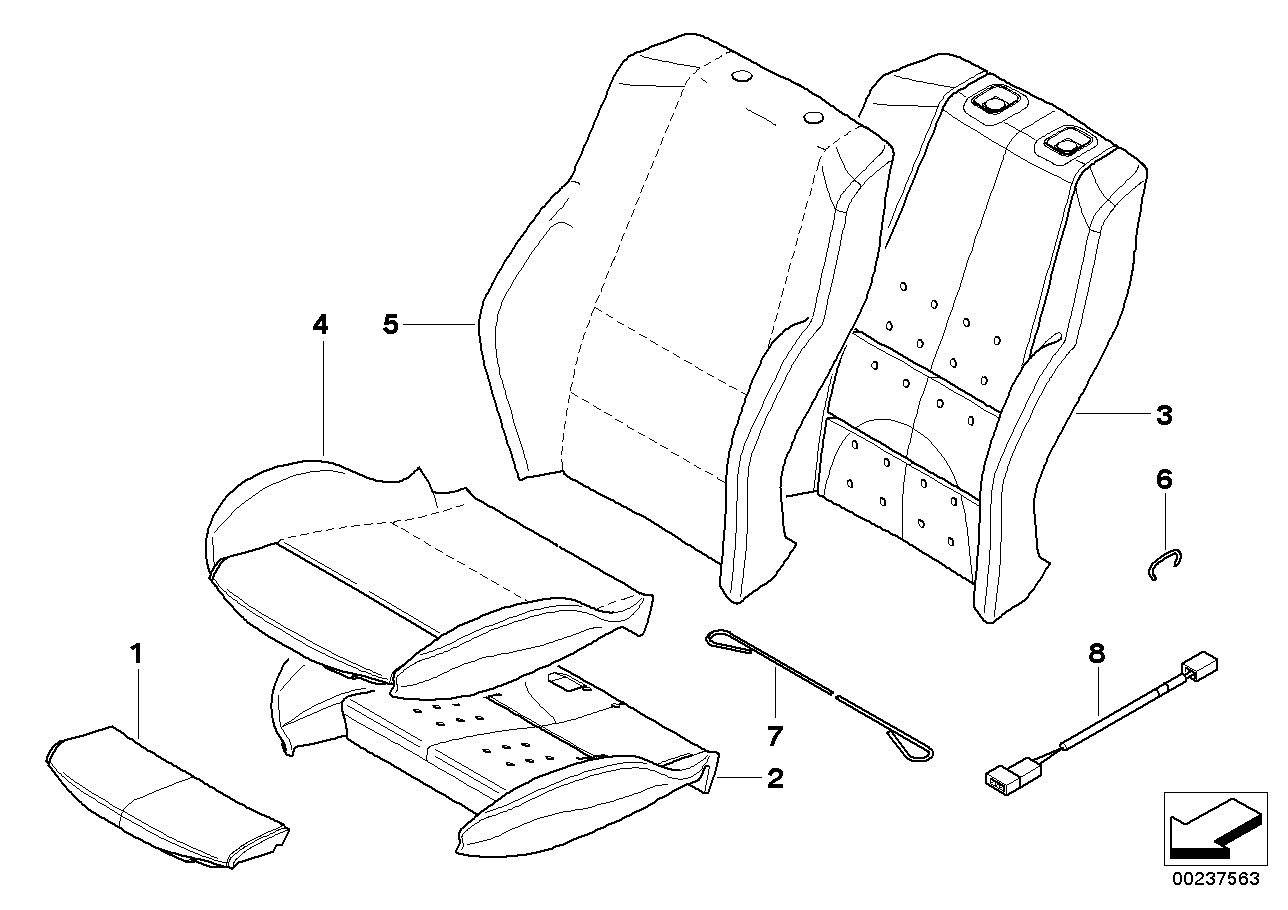 Genuine BMW 52103412154 E83 Seat Cover Leather GRAUBLAU (Inc. X3) | ML Performance UK Car Parts