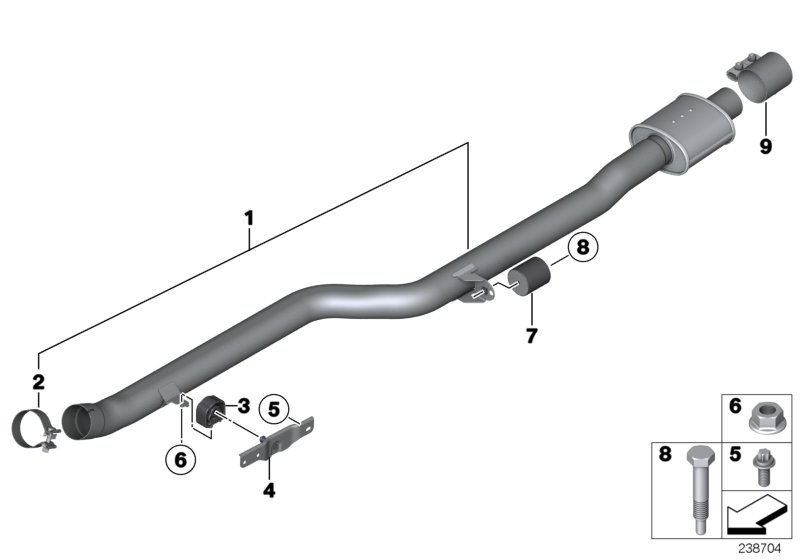 Genuine BMW 18308614938 F25 F26 Exhaust Pipe Front Silencer (Inc. X3 35iX & X4 35iX) | ML Performance UK Car Parts