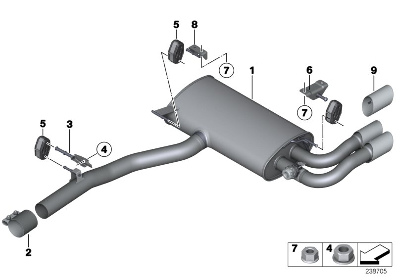 Genuine BMW 18307646096 F25 Rear Muffler With Exhaust Flap (Inc. X3 35iX) | ML Performance UK Car Parts