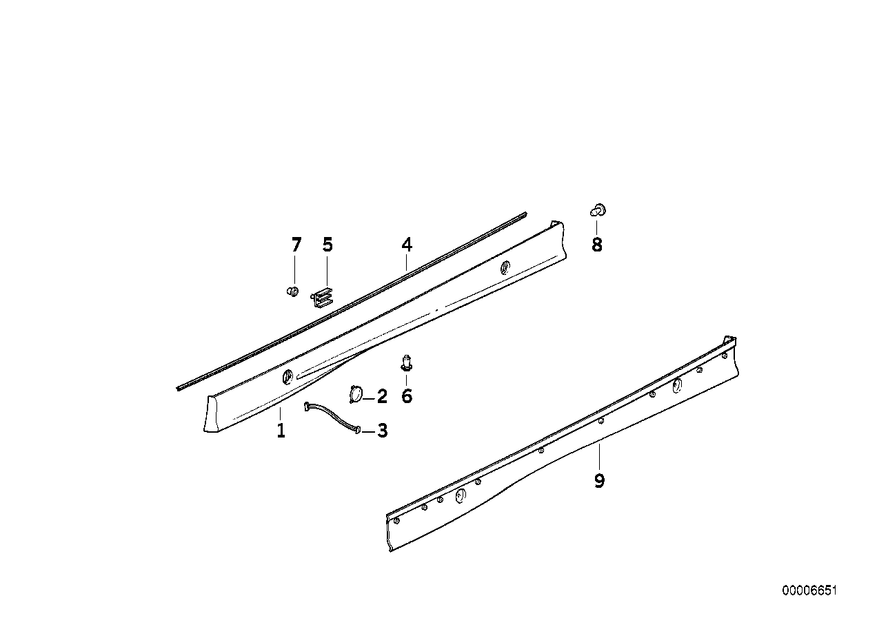 Genuine BMW 51712234188 E36 Primed Right Door Sill Trim Panel M TECHNIC (Inc. M3, 318ti & 328i) | ML Performance UK Car Parts