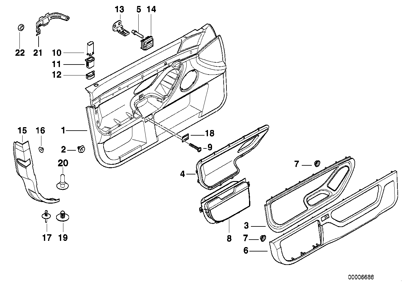 Genuine BMW 51418150857 E38 Left Front Door Catch Cover SCHWARZ (Inc. 728i) | ML Performance UK Car Parts