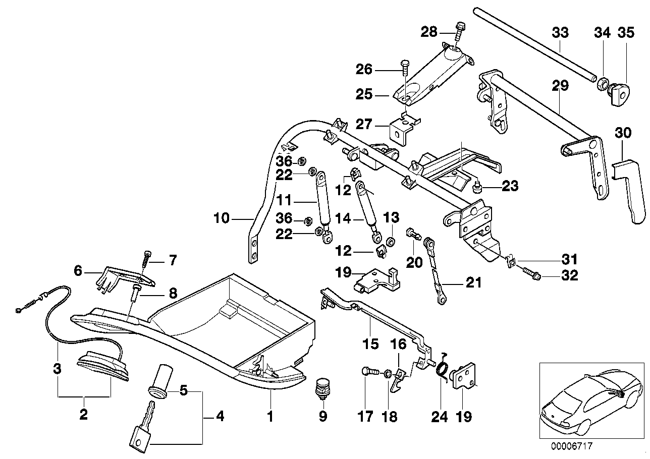 Genuine BMW 51168183063 E38 Glove Box Locking Mechanism (Inc. 740i, 740iLP & 730d) | ML Performance UK Car Parts