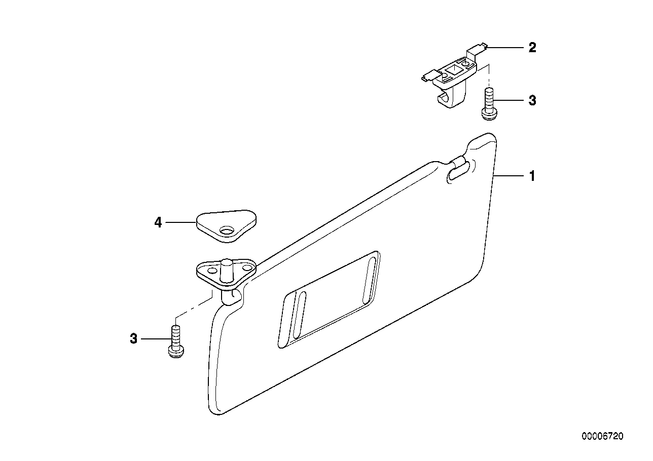 Genuine BMW 51168237107 E39 E38 Left Sun Visor Make-Up Lamp HELLGRAU (Inc. 750iLP, 740iL & 528i) | ML Performance UK Car Parts