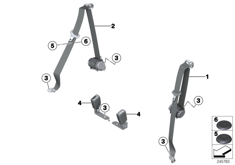 Genuine BMW 72117226442 Upper Belt Rear Right SCHWARZ (Inc. 650i, 640iX & 650iX) | ML Performance UK Car Parts