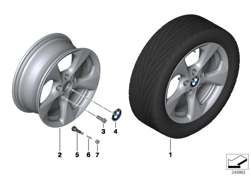 Genuine BMW 36116795559 E81 E82 E87 Alloy Rim Left 7JX17 ET:47 (Inc. 120i, 130i & 128i) | ML Performance UK Car Parts