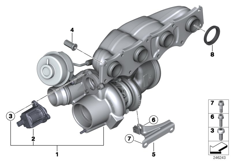 Genuine BMW 11652411444 F16 Installation Kit For Turbocharger VALUE LINE (Inc. 528iX, X3 28iX & 320i) | ML Performance UK Car Parts