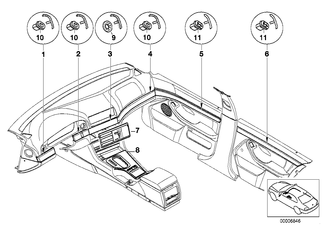 Genuine BMW 51458211429 E39 Wooden Strip,Instrument Panel Cent. Left NUSSBAUM (Inc. 525td, 525d & 523i) | ML Performance UK Car Parts