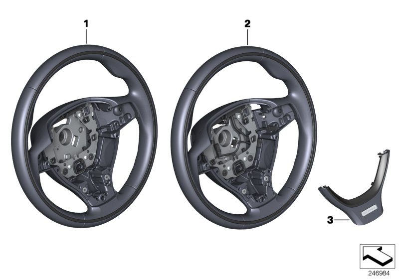 Genuine BMW 32337841889 Decor TriCover, Steering Wheel INDIVIDUAL (Inc. 650iX, 530d & 740Li) | ML Performance UK Car Parts