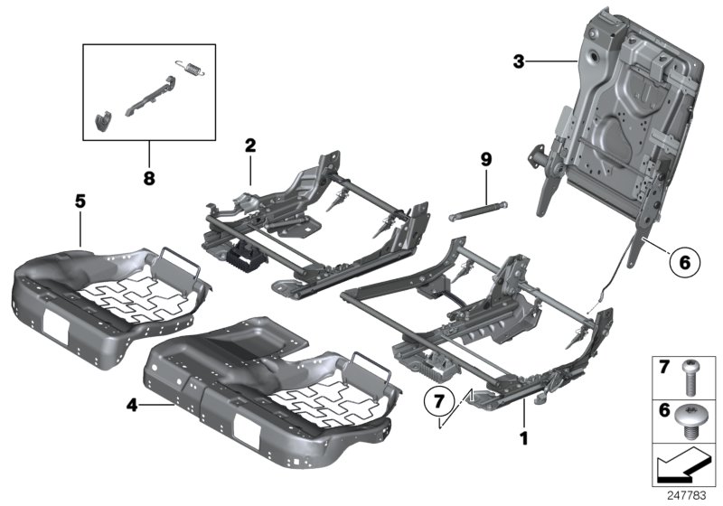 Genuine BMW 52207230144 F07 Seat Frame, Comfort Seat, Right (Inc. 550iX, 530d & 550i) | ML Performance UK Car Parts