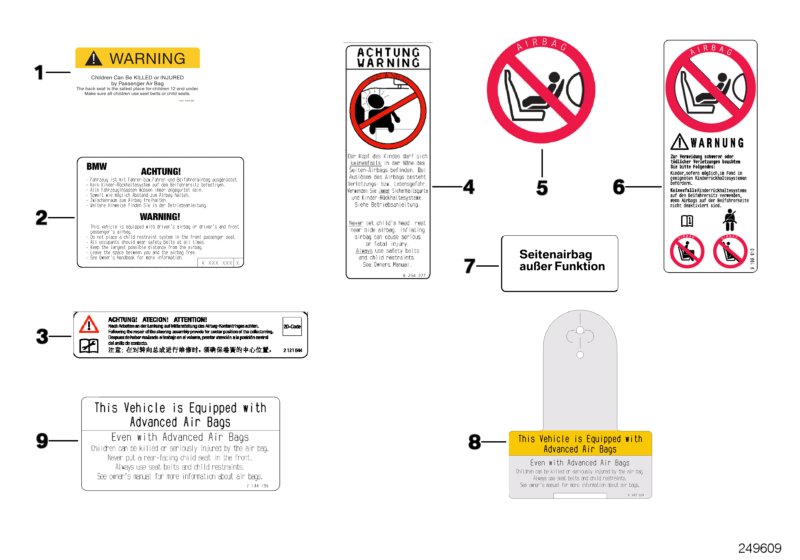 Genuine BMW 72128240204 F07 E84 E89 Label 