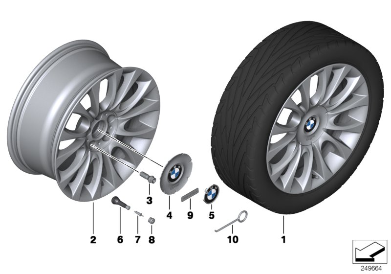 Genuine BMW 36117842656 F13 F10 F11 Light Alloy Rim 8,5JX19 ET:33 (Inc. 640dX, Hybrid 5 & 550i) | ML Performance UK Car Parts