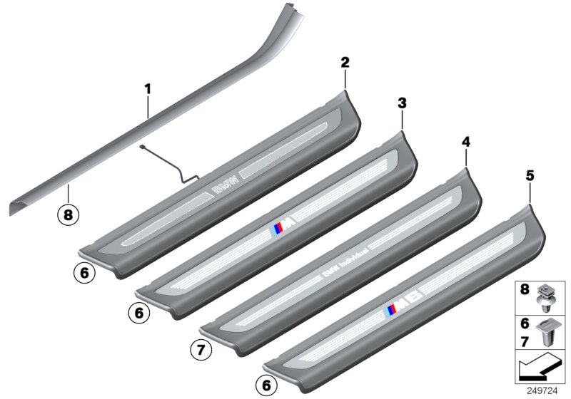 Genuine BMW 51478051815 F13 Trim Cover For Door Sill, Lighted, Left M6 (Inc. M6) | ML Performance UK Car Parts