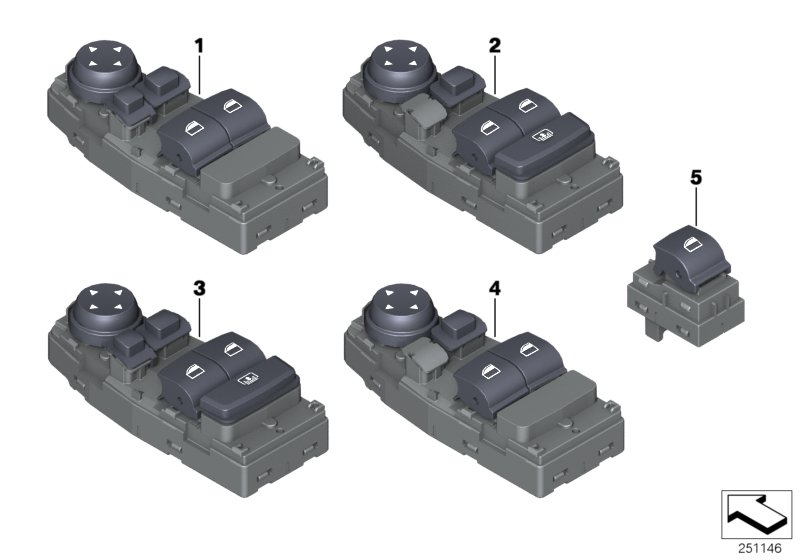 Genuine BMW 61319196678 F13 Operating Unit, Switch Module, Door, Frt (Inc. 640iX, 650iX 4.0 & 650iX) | ML Performance UK Car Parts