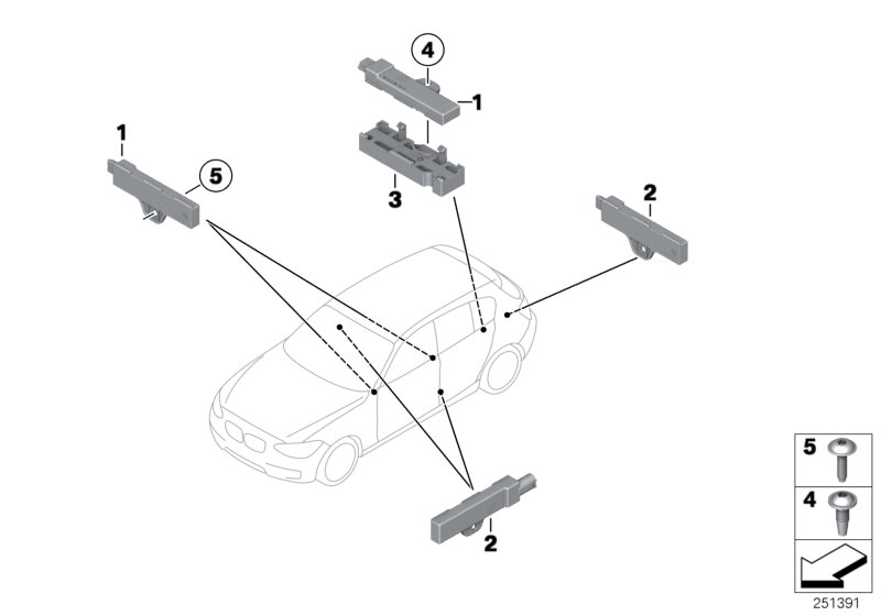 Genuine BMW 65209220831 G30 F34 Outside Antenna, Comfort Access (Inc. 440iX, X2 18i & One) | ML Performance UK Car Parts