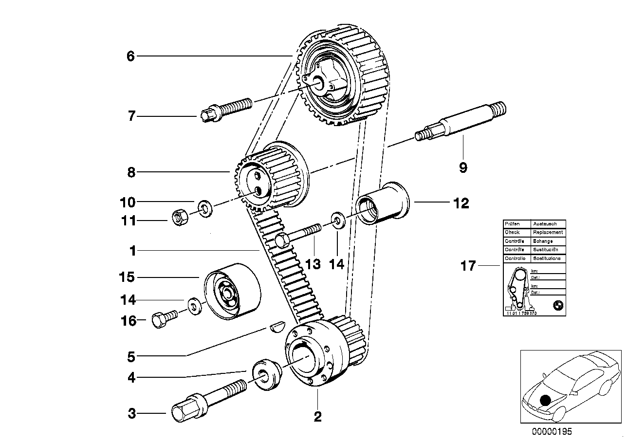 Genuine BMW 11317624063 E30 E34 Service Kit Toothed Belt (Inc. 318i, 518i & 316i) | ML Performance UK Car Parts