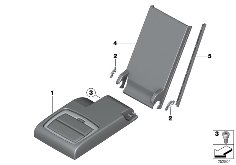 Genuine BMW 52207256241 F25 Armrest, Rear Center BRAUN (Inc. X3 20iX, X3 35dX & X3 20dX) | ML Performance UK Car Parts